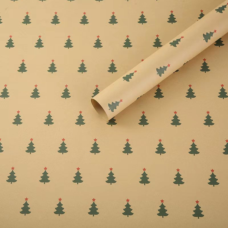 50*70cm Kraft wrapping paper Christmas green decoration craft