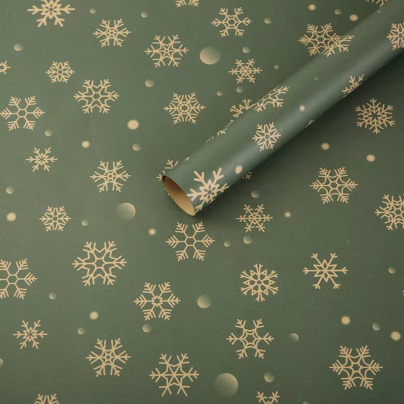 Snowflake collection – sage green Wrapping Paper