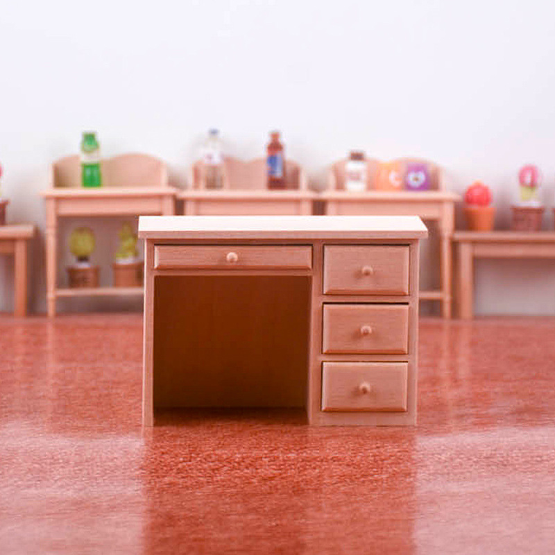  Veemoon Marco de simulación Mini estantería de madera Estante  de libros de simulación Decoración del hogar Escritorio Decoración superior  Gabinete de madera en miniatura Muebles de madera Casa de : Hogar