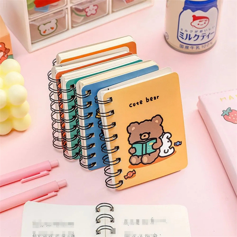 Mini Kawaii Notebook Cute Notebook Mini Spiral Notebook 80page A7 Cute  Cartoon Animals Stationery Pocket Notepad Diary Journal 