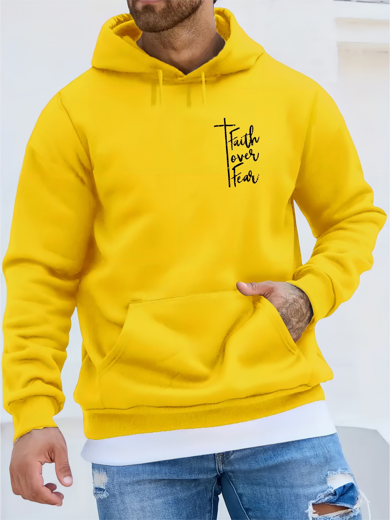 Yellow fleece sweatshirt hot sale