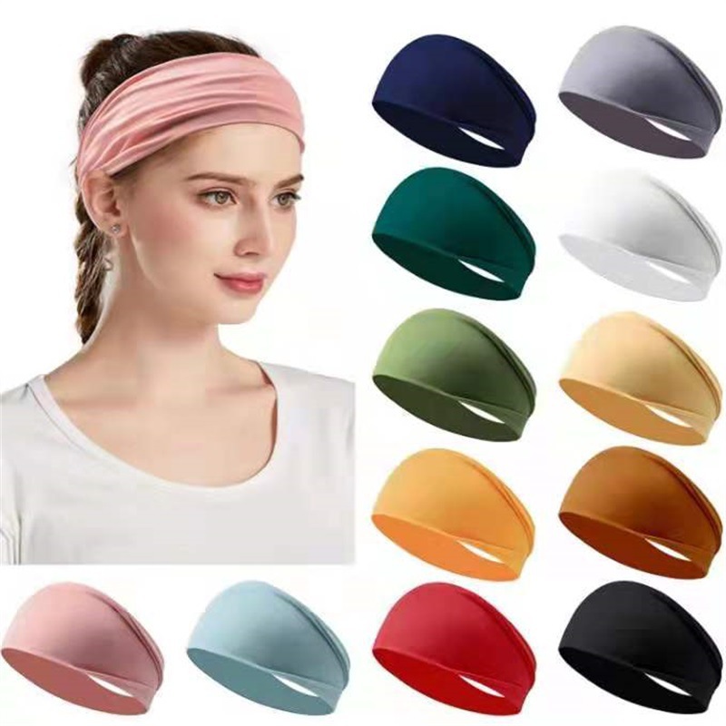 Solid Color Wide Hairband Sweat Absorption Breathable - Temu