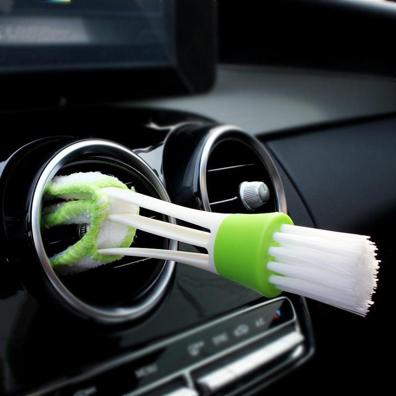 Multifunction Car Air Vent Cleaner Mini Double-end Micro Fiber Vent Duster  Removable Cloth Cover Portable Cleaning Brush For Car Detailing Care - Temu