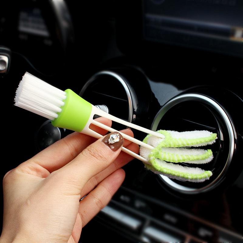 Multifunction Car Air Vent Cleaner Mini Double-end Micro Fiber Vent Duster  Removable Cloth Cover Portable Cleaning Brush For Car Detailing Care - Temu