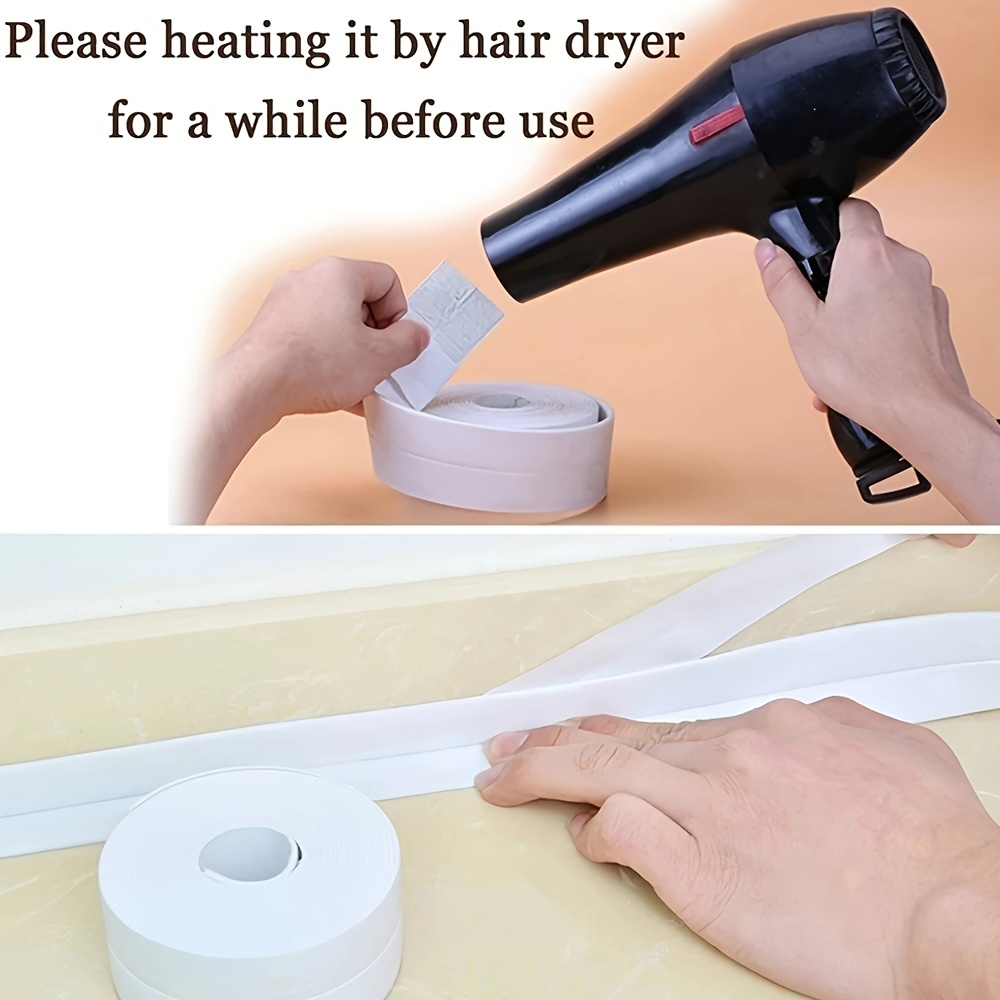 1pc Bathroom Shower Caulking Strip PVC Self Adhesive Waterproof Wall Sticker