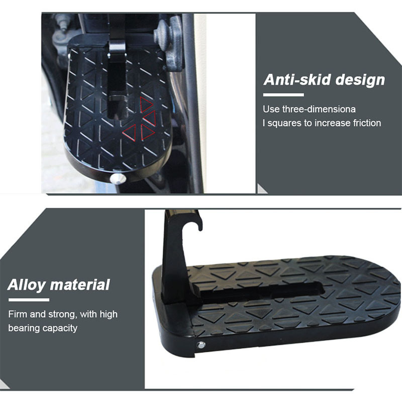 Foldable Car Door Step Auxiliary Pedal Aluminum Alloy Auto Latch