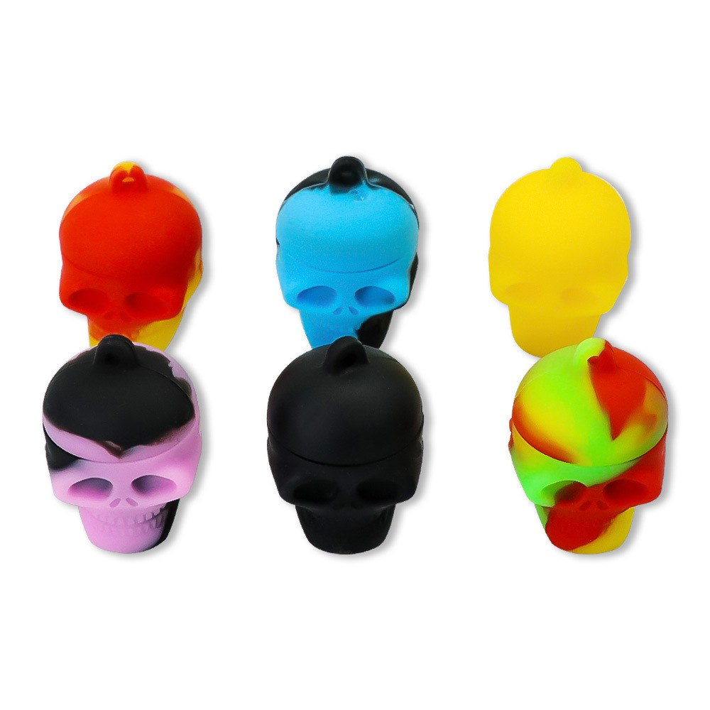 10pcs/Set, 3ml Silicone Containers, Skull Silicone Container For Wax,  Mexico Mini Skull Shape Silicone Storage Jar, Smoking Accessaries