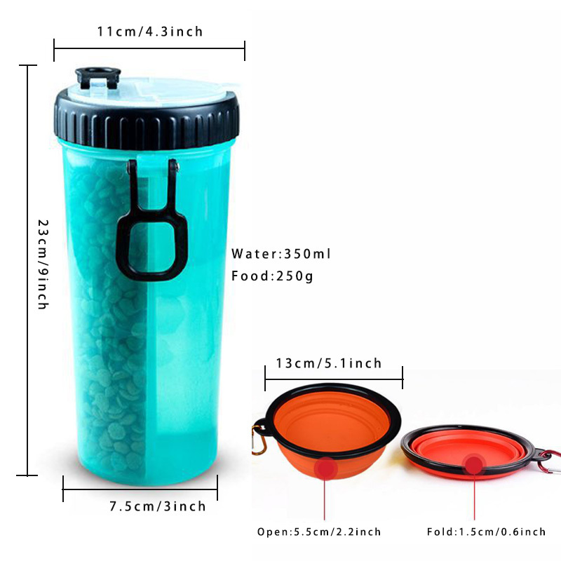 Portable Pet Water Bottle, Plastic Dog Water Bottle With Foldable Water  Feeder, Leak-proof Dog Travel Water Cup With Carabiner Clip For Outdoor  Walking Traveling - Temu