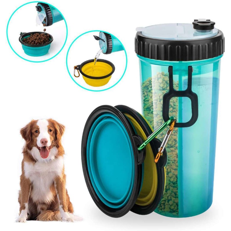 Portable Pet Water Bottle, Plastic Dog Water Bottle With Foldable Water  Feeder, Leak-proof Dog Travel Water Cup With Carabiner Clip For Outdoor  Walking Traveling - Temu