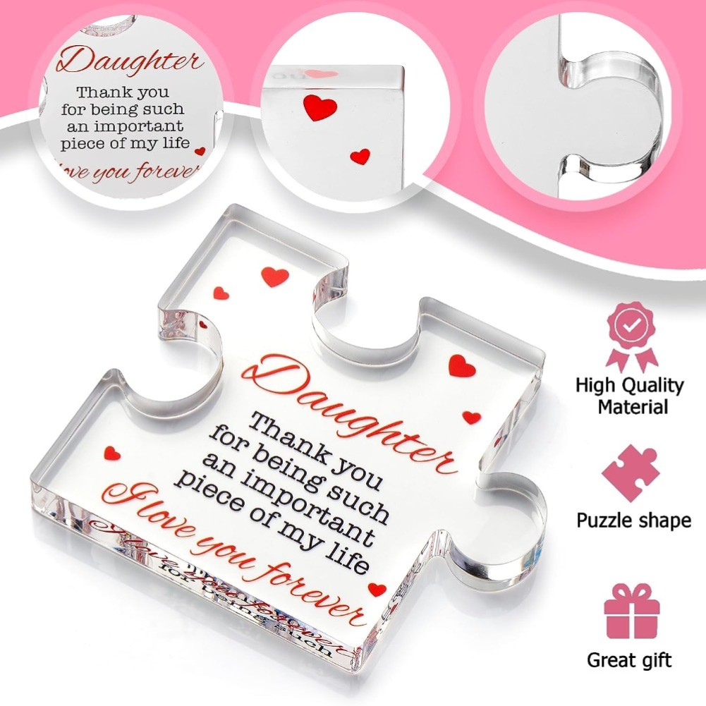 Engraved Acrylic Block Puzzle Mom Present, Birthday Gifts For Mom