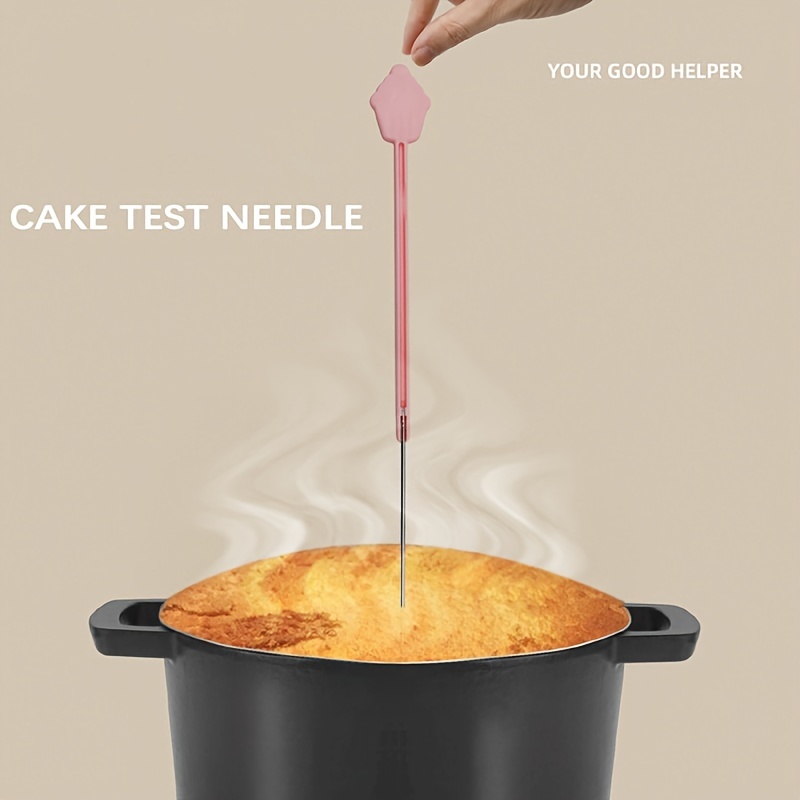 1pc Pink 304 Stainless Steel Cake Tester Cake Probe Cake Biscuit Baked Test  Needle Baking Diy Tool