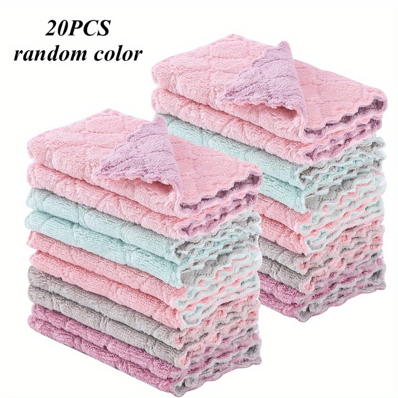 2pcs Random Color Cleaning Rag,Kitchen Dishcloth , Dish Cloths For Washing  Dishes