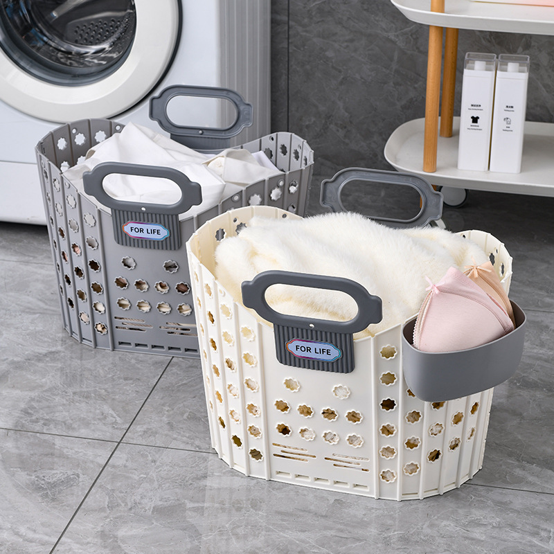 Foldable Laundry Basket Hamper Collapsible Clothes Bin Silicon Bowl Home  Tool