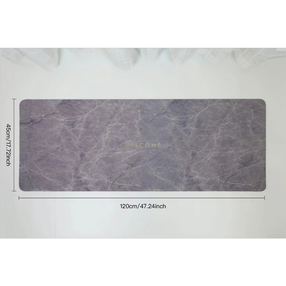 Grey Marble Bath Mats Quick Dry Absorbent Floor Rugs Napa Skin