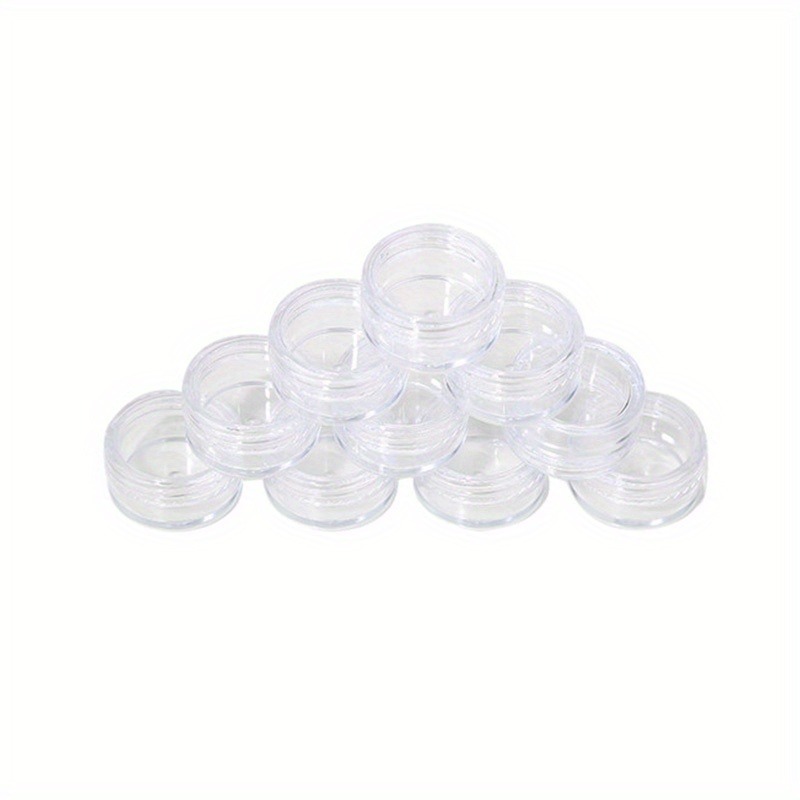 Cosmetic Jars Plastic Beauty Containers 10 Gram (Clear / White / Black Lids)