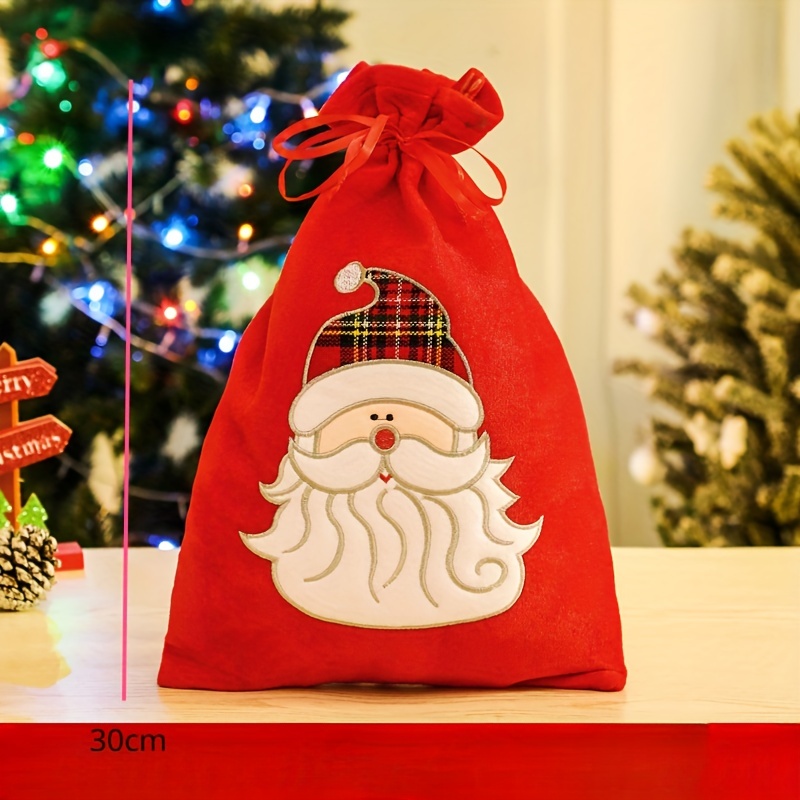 Bolsa grande de lino para Navidad, bolsa de regalo de Navidad, adorno de  árbol de Navidad