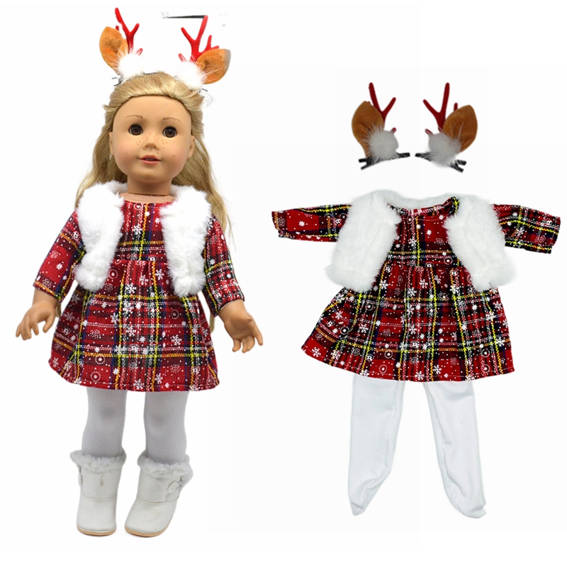 Doll Clothes Accessories Christmas Dress White Vest Red - Temu