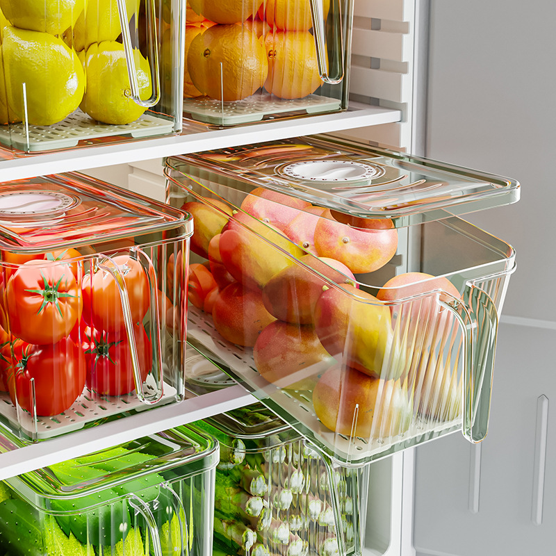 Large-capacity Kitchen Refrigerator Storage Box with Lid Handle