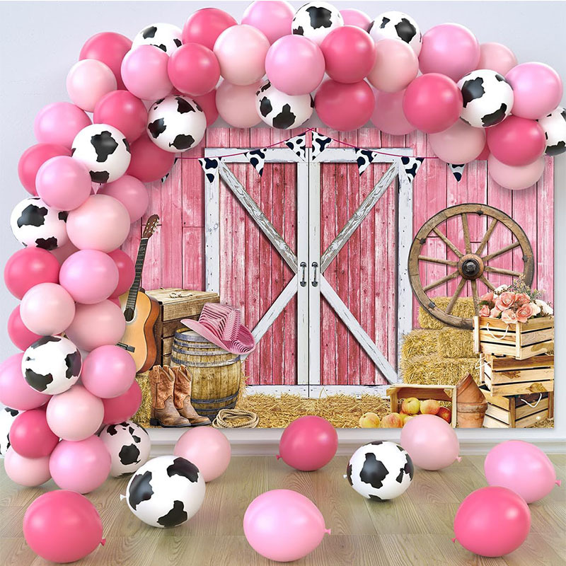 Cow 2nd Birthday Decorations, Moo Moo I'm Two Party Decorations for Boys  Girls, Farm Animals Theme Black and White Balloon Garland Kit with Moo Moo  Im Two Banner, Cow Foil Balloons 