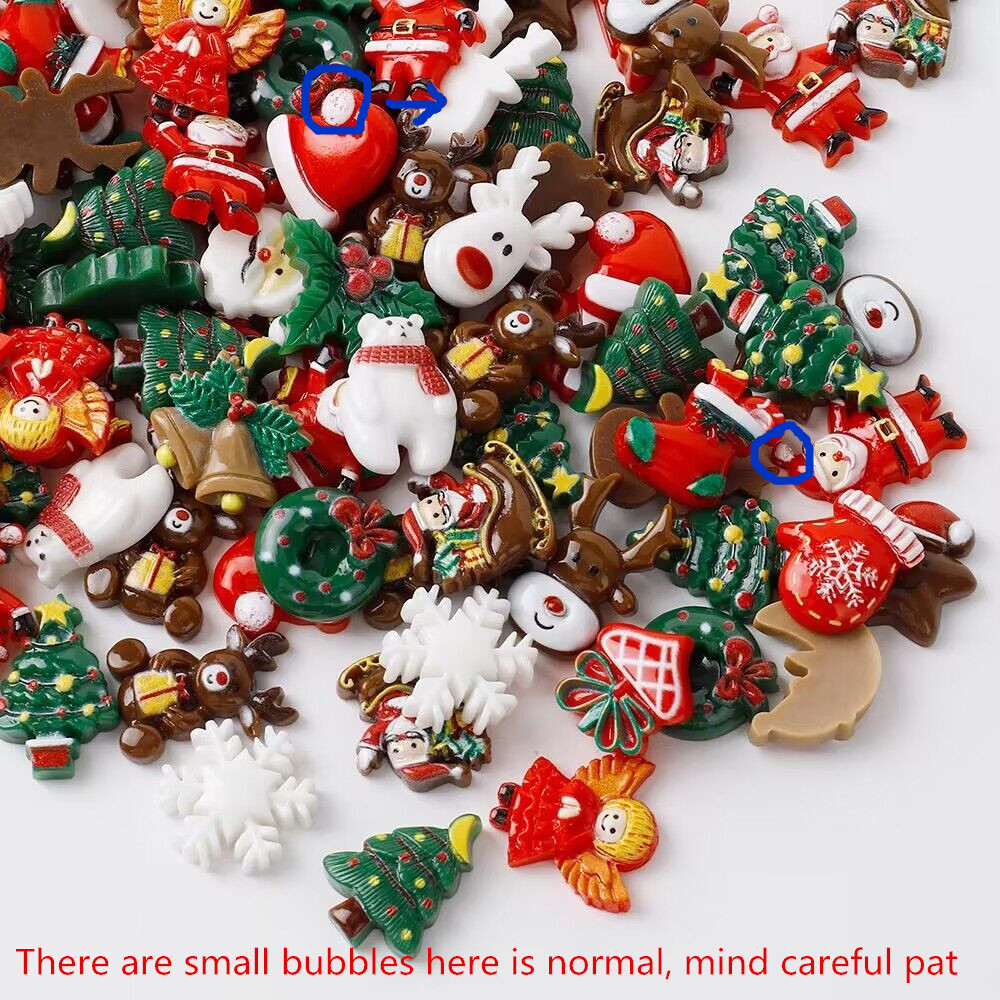 Christmas Craft Resin Accessories Resin Flat Back Miniature - Temu