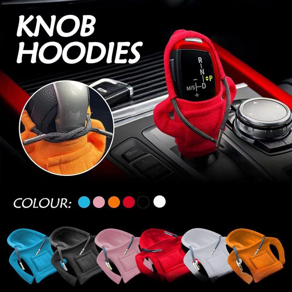 Car Gear Shift Knob Cover Hoodie, Luminous Velvet And Thickened