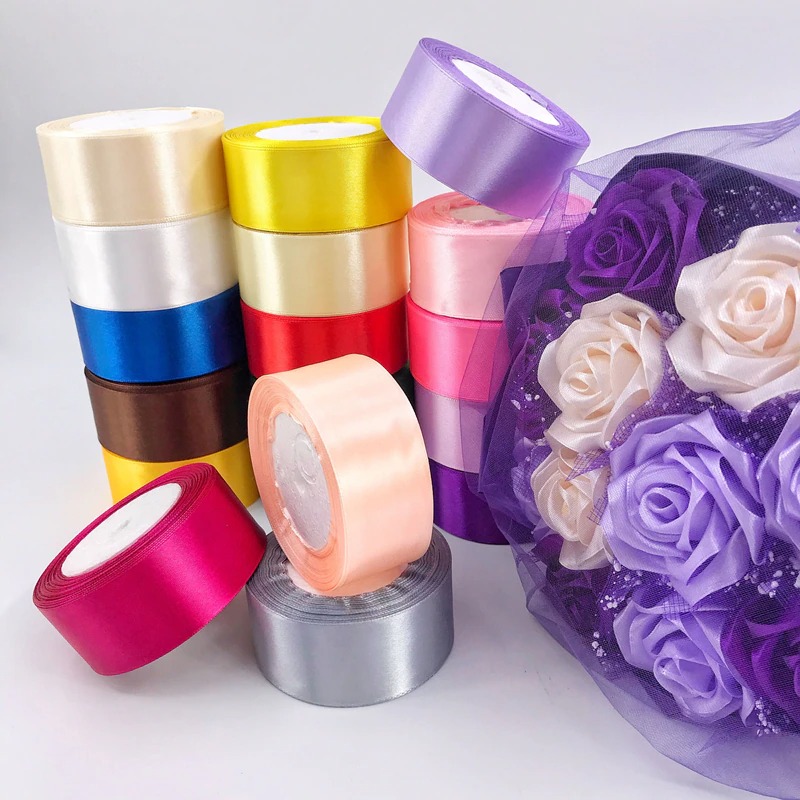 Silk Stain Ribbon 25 Yards Flower Gift Wrap Bow Ribbon Cake - Temu