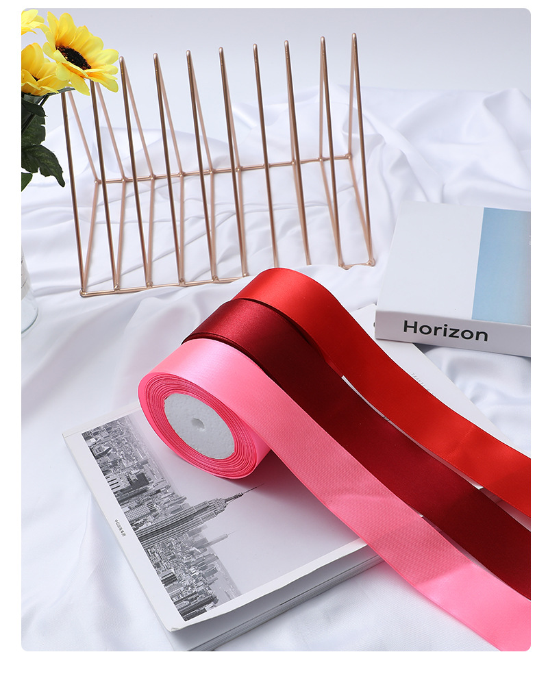 25 Yards Silk Satin Ribbon For Diy Gift Package Bow - Temu