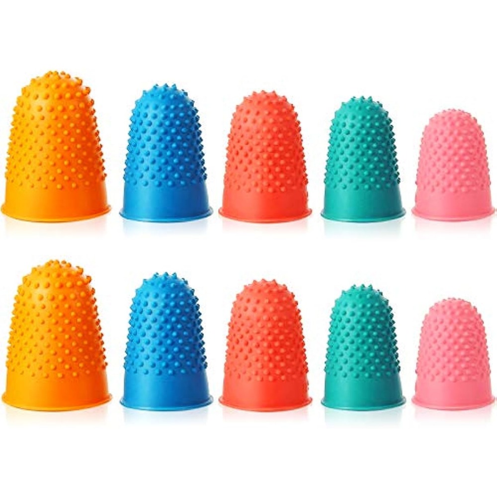New Colorful 5 x Counting Cone Rubber Thimble Protector Finger Tip Crafts