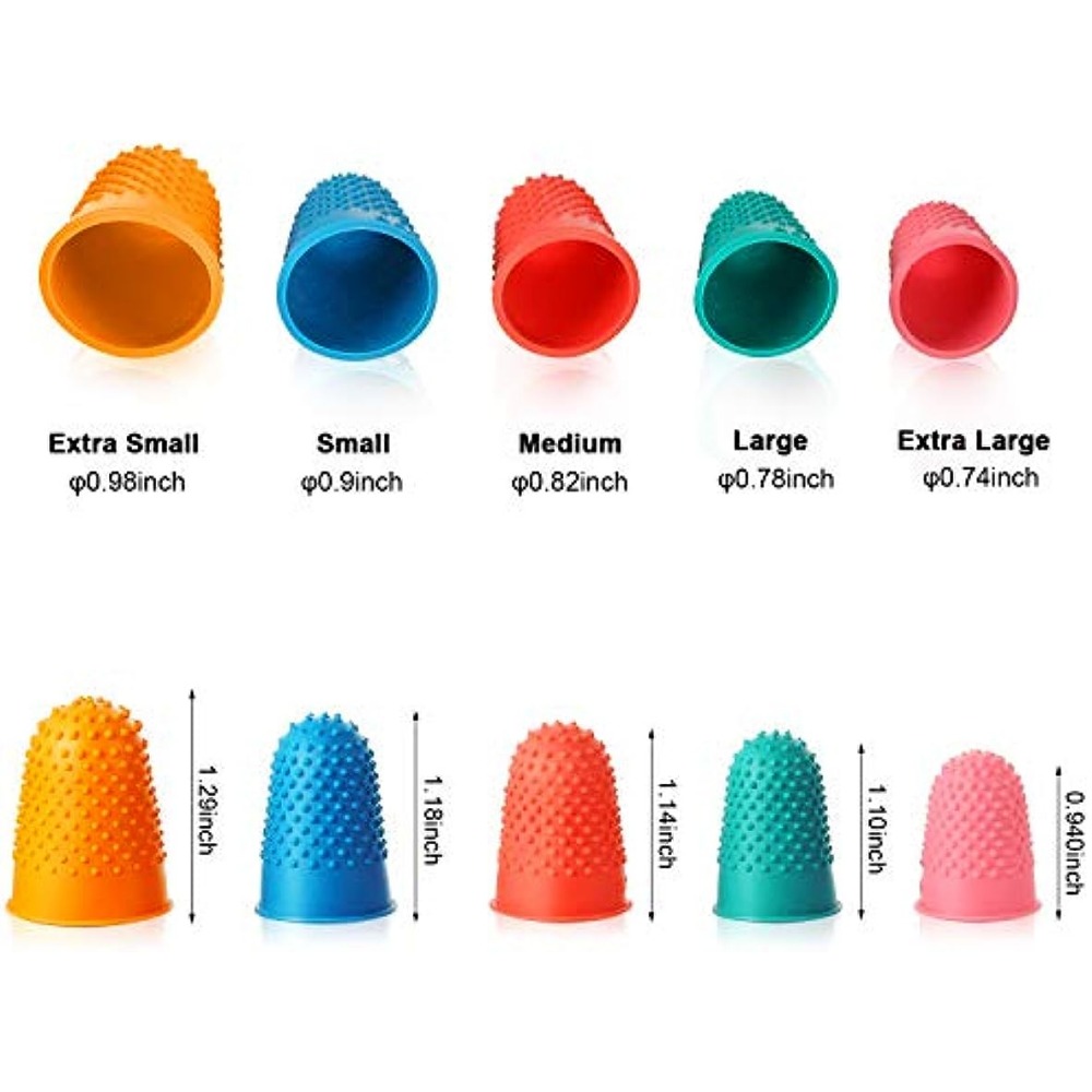 New Colorful 5 x Counting Cone Rubber Thimble Protector Finger Tip Crafts