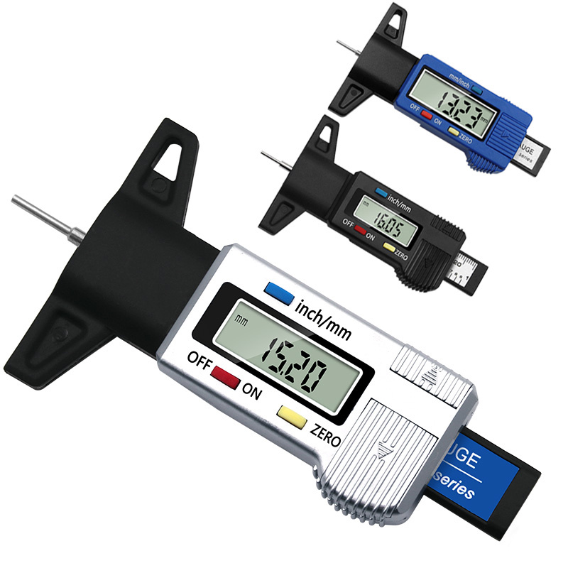 Outils de Mesure Numérique des pneus jauge de Profondeur Tread Checker Pneu  Moto testeur Pad Chaussures Frein Voiture jauge d'usure PROFONDIMÈTRE