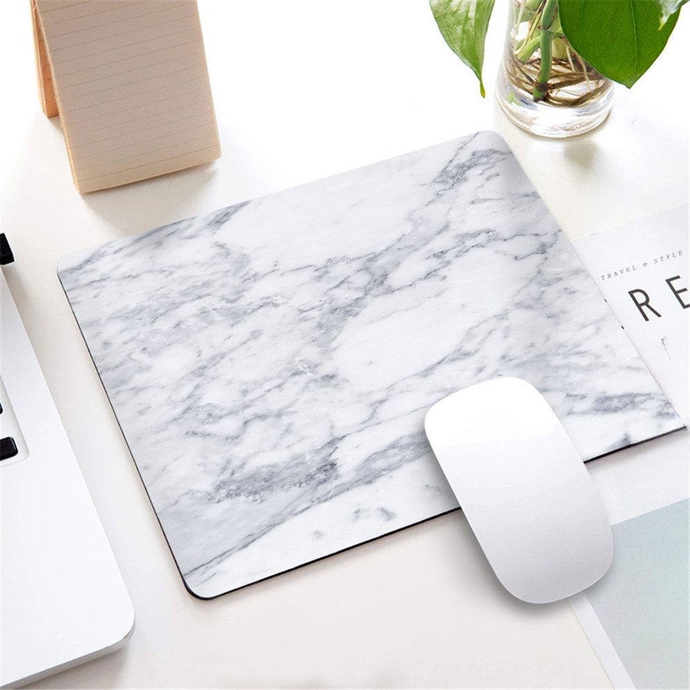 Image of Marble Nordic Style Small Mouse Pad Computer Laptop Mousepad Rectangle Non-slip Rubber Base Table Mat Desk Accessories
