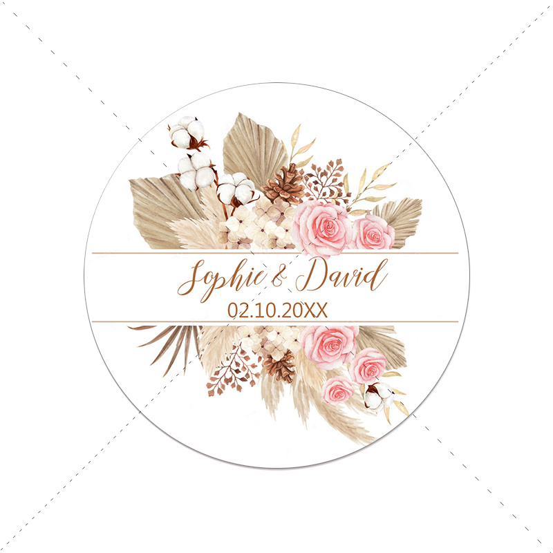 BOHO Pampas Grass Personalized Return Address Labels Wedding Labels