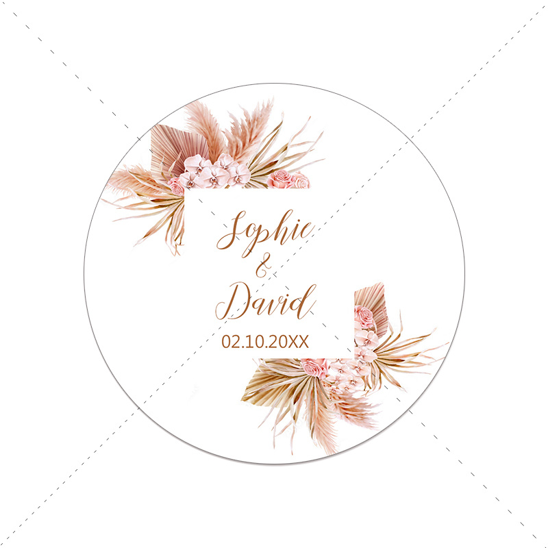 Pampas Grass Wedding Sticker Customize Wedding Labels - Temu