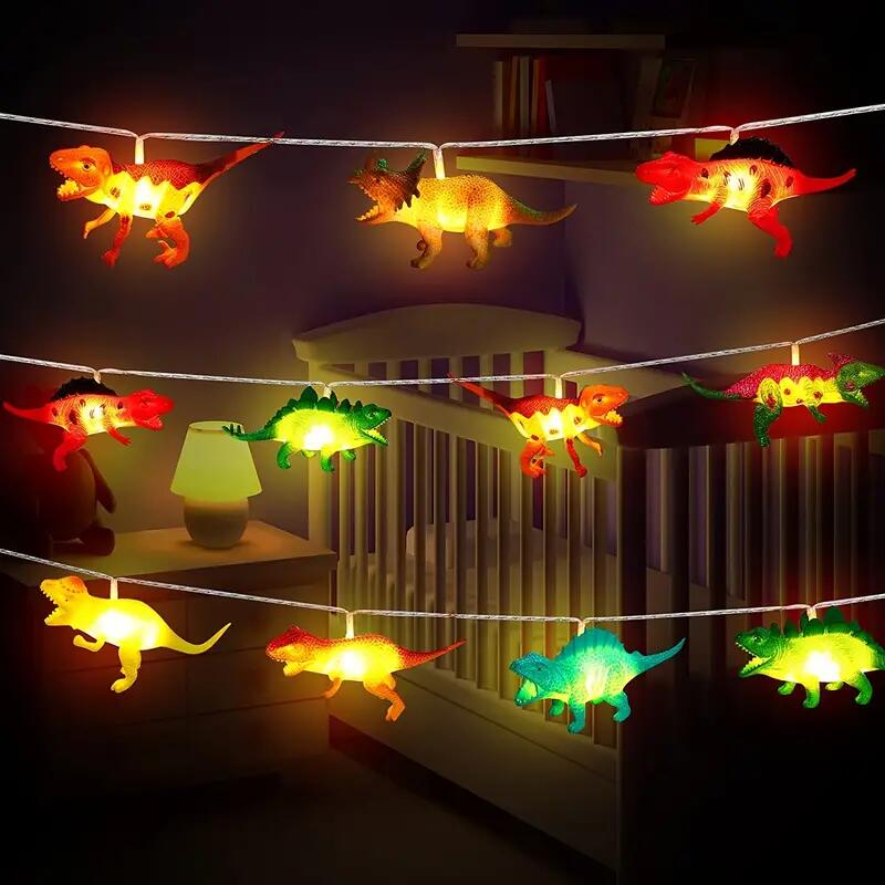 Fairy Lights For Kids Room - 3 Meter Led Battery Night Light Children's  Birthday Decoration - Small Dinosaur Figure Set - Battery Operated