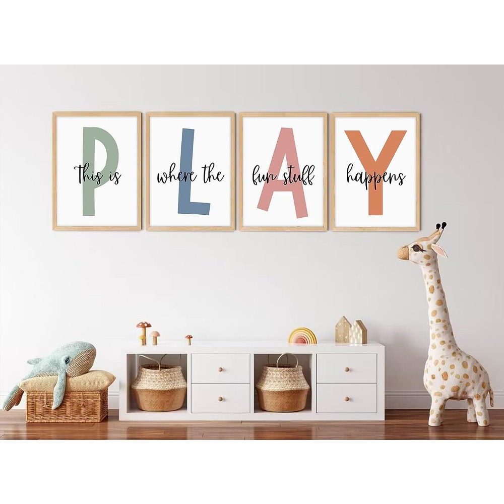 This Is Where The Fun Stuff Happens Canvas Wall Art Playroom - Temu