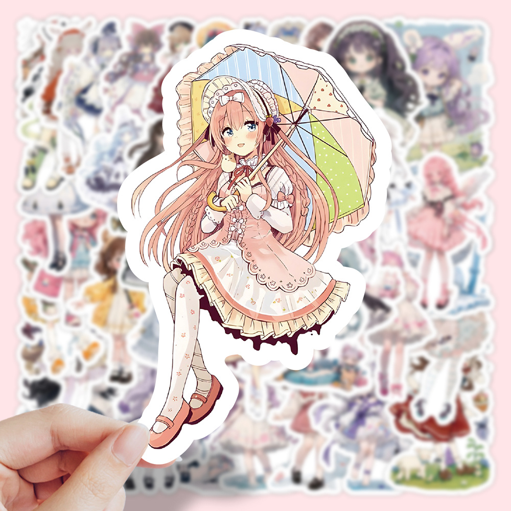 

63pcs Cute Girl Stickers, Suitable For Mobile Phone Cases, Laptops, Skateboards, For Ps5 Decorative Waterproof Stickers