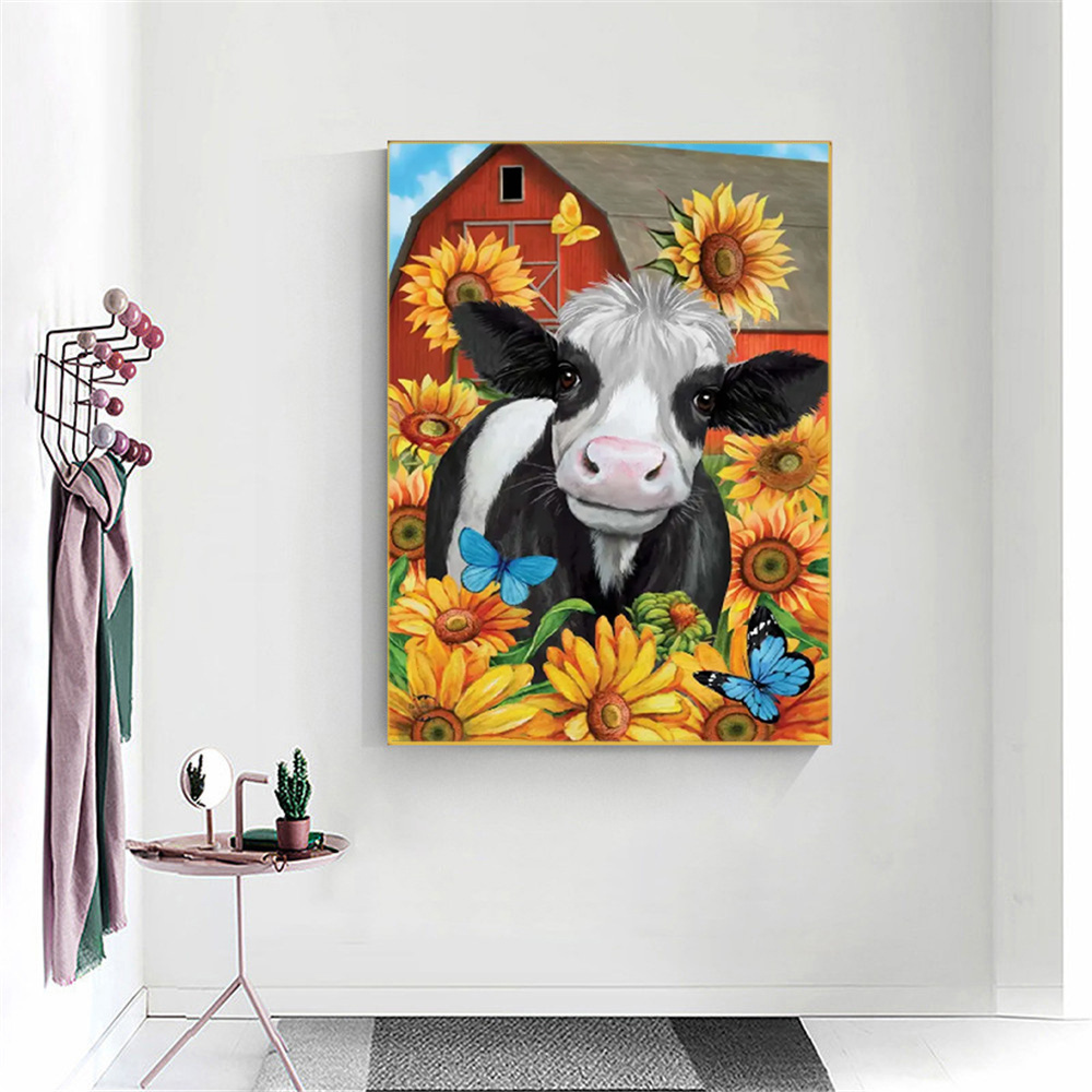 Sunflower Cow Diamond Painting Tools For Adults 5d Diy - Temu