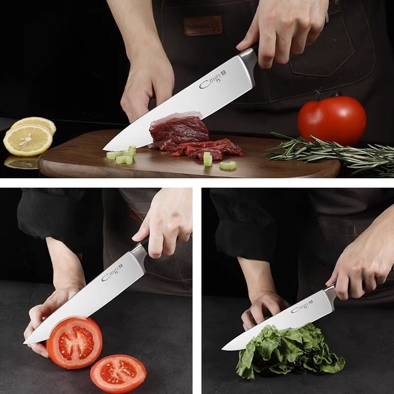 Shibazi Professional Cleaver Knife Sharp Slicing Chopper Chef Knife Cutting  Vegetable Meat Fish Hotel Special Cutters Tools