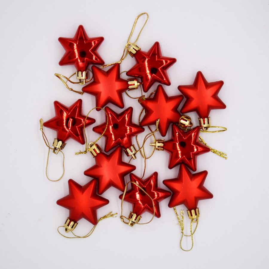 12pcs/ Shape Christmas Ball Tree Plastic Hanging Ball Pendant Ornament Party New Year Decor