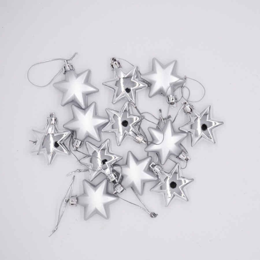 Image of 12pcs/ Shape Christmas Ball Tree Plastic Hanging Ball Pendant Ornament Party New Year Decor