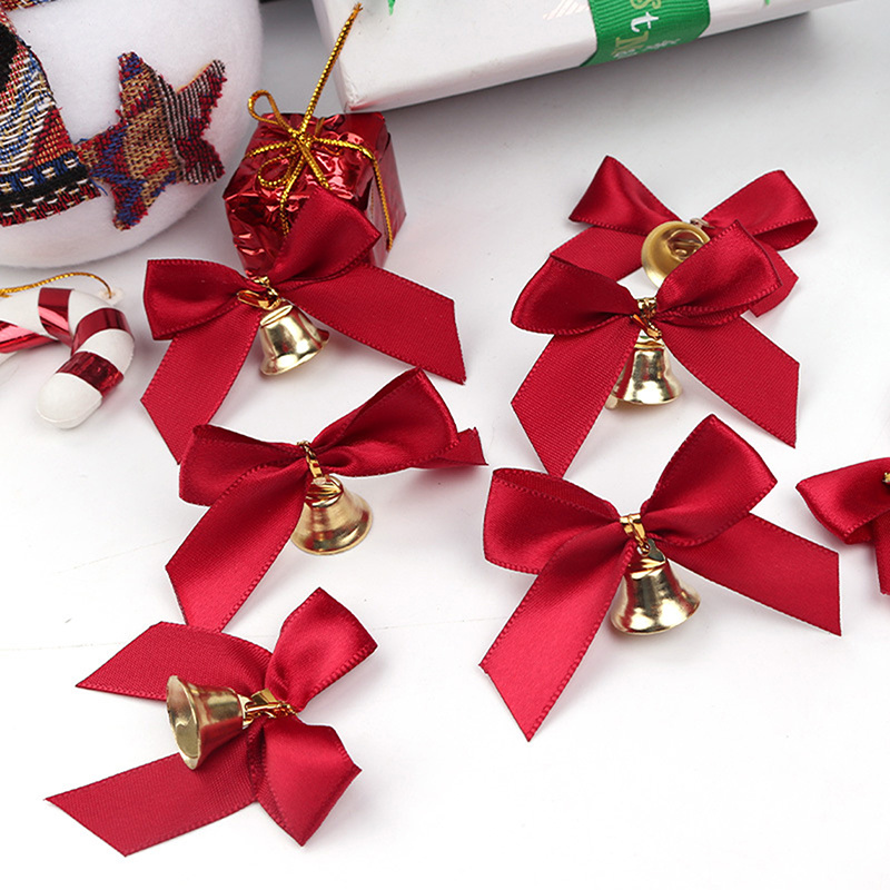 Decorative Christmas Red Bows With Bells Christmas Tree Bow - Temu