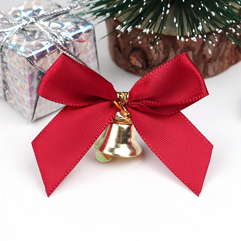 Decorative Christmas Red Bows With Bells And Flower - Temu