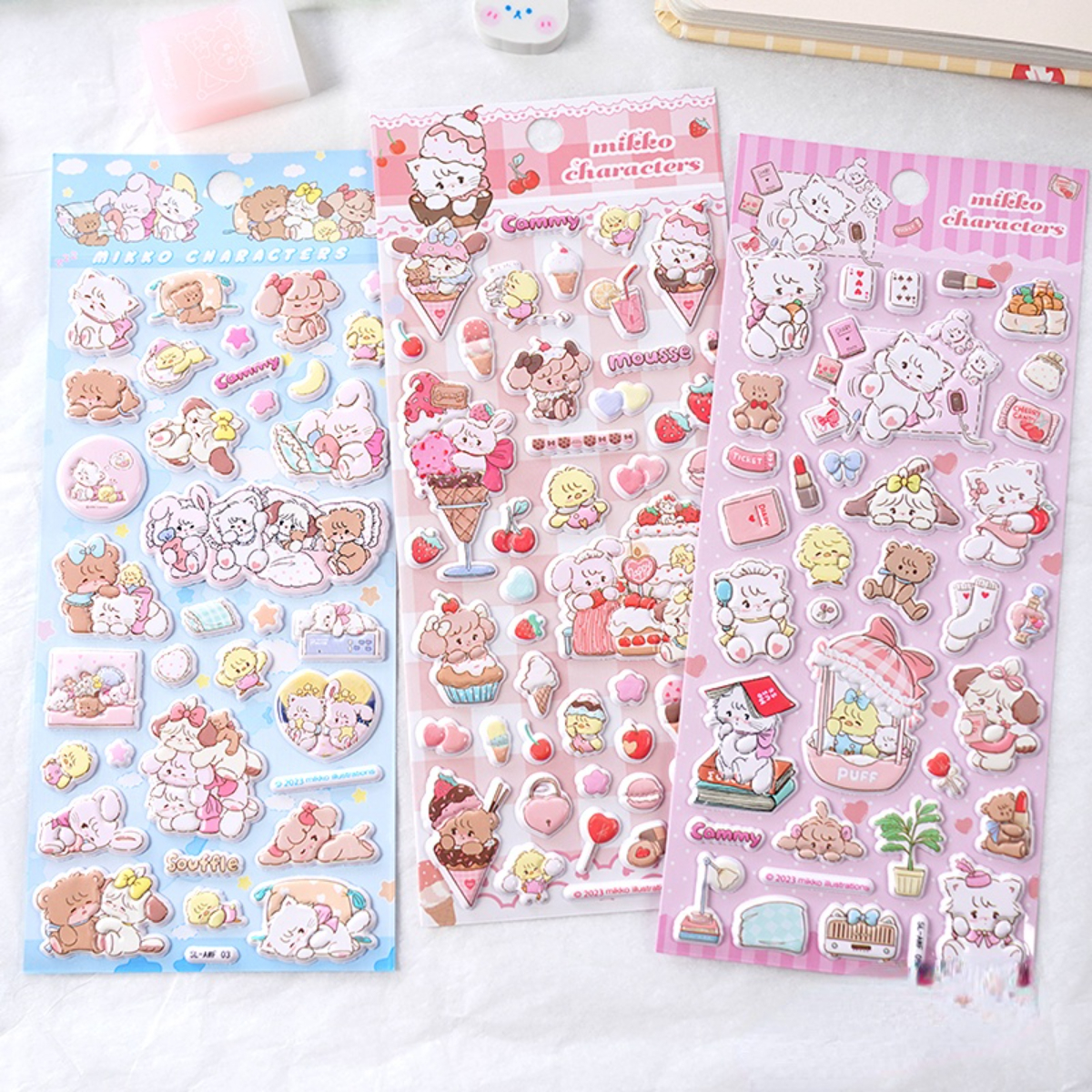 Cute Maiden Heart Cartoon Puffy 3d Stickers Scrapbooking Diy