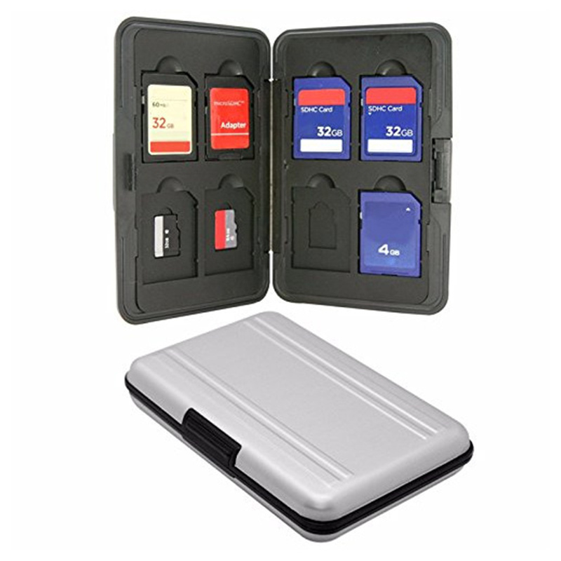 JJC Étui pour Cartes Mémoire, Boîte Rangement Étanche pour 12 SD SDXC SDHC  + 18 Micro SD TF + 6 CF Flash Compactes Cartes, Porte Carte SD avec