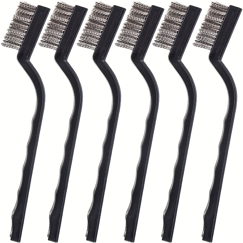 Black Plastic Handle Brass Wire Cleaning Tooth Brush 10pcs 