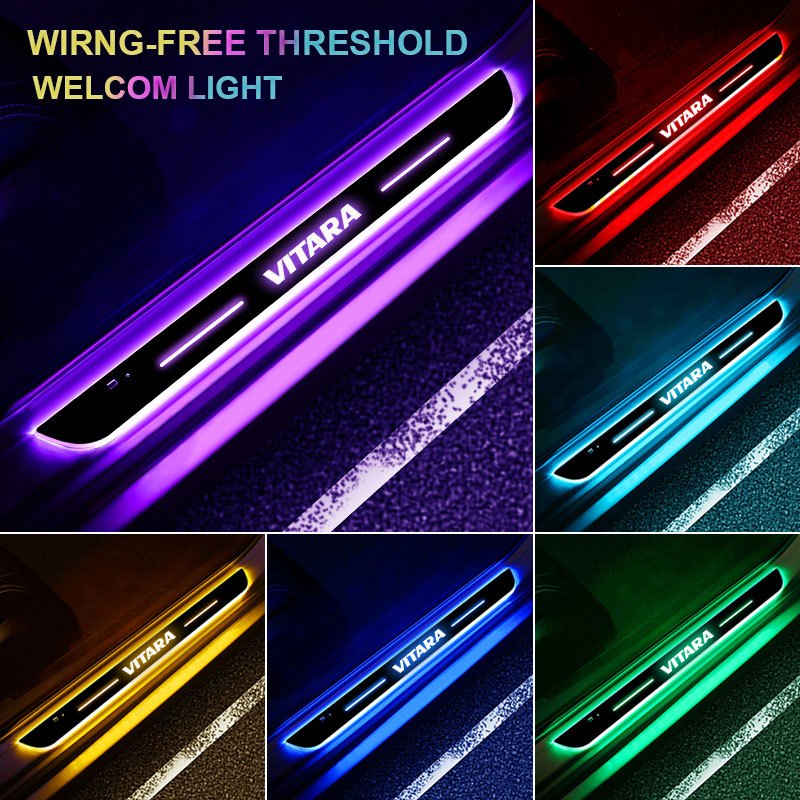 Vitara Car Accessories Car Door Sill Light Logo - Temu