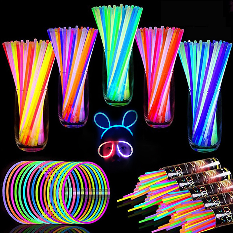 Pulseras fluorescentes multicolores (juego de 100) - Sparklers Club