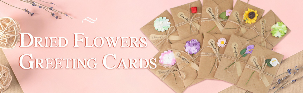 Dried Flowers Vintage Handmade Blank Small Cards - Temu