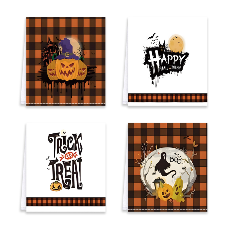 Dish Towel Set Watercolor Stripes Hello Pumpkin Fall - Temu