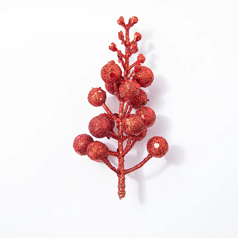 Glitter Berry Stems Christmas Berry Picks Artificial Berry - Temu